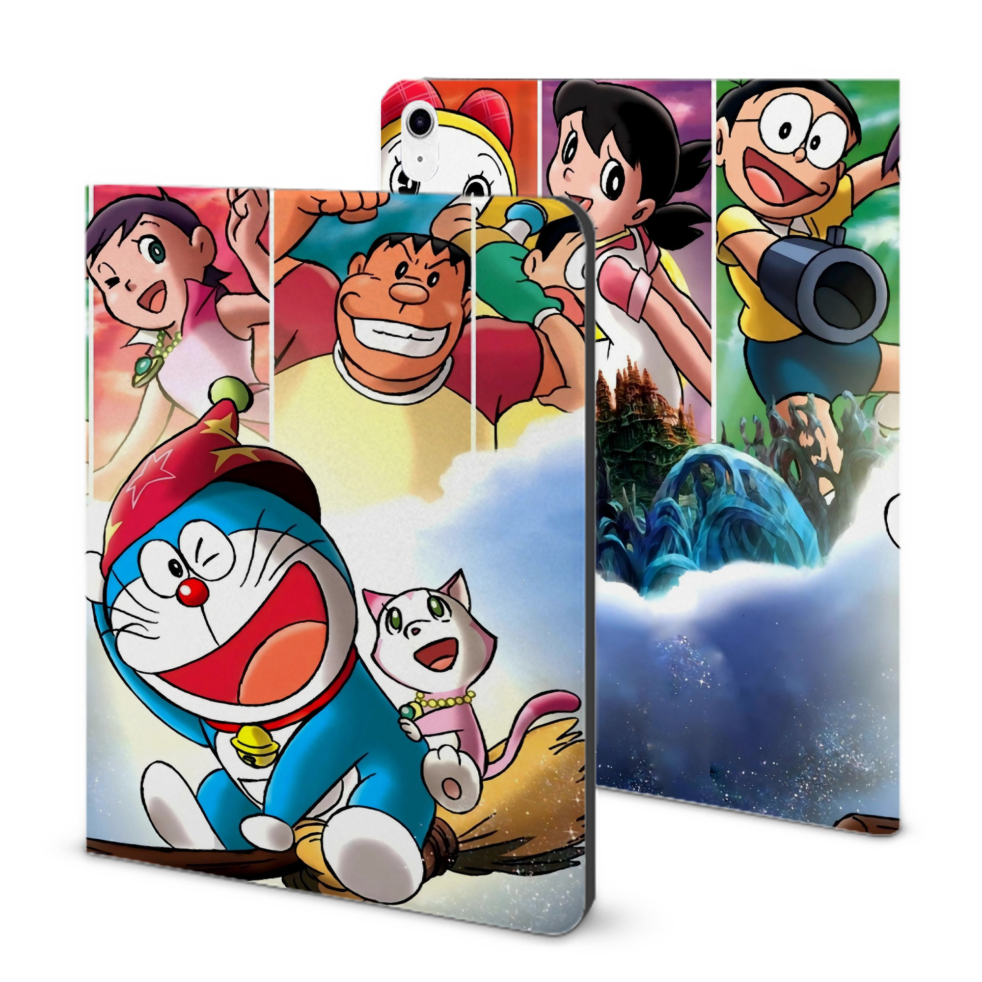 （画像用） ドラえもん Doraemon IPad ケース ブック型 PUレザー TPU 耐衝撃 軽量 薄型 ペン収納なし 全面保護 IPad 各モデル対応